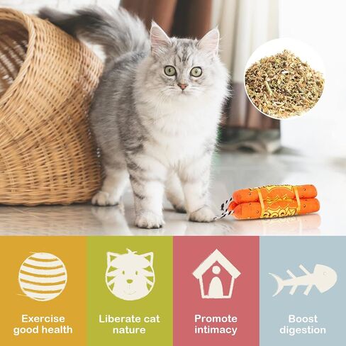Aoriher 3 Pieces Dynamite Cat Toys Cats Dynamite Catnip Toys Indoor Interactive Cat Chew Catnip Filled Dynomite Toys Cat Chase Kicker Toys for Pet Cat in Saudi Arabia