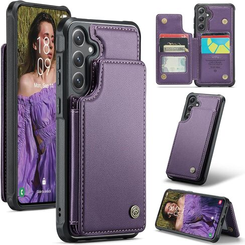 Kowauri for Samsung Galaxy S24 FE Case, PU Leather Wallet Case for Women Men with RFID Blocking Card Holder Slot Magnetic Closure Shockproof Protective Phone Cover for Samsung Galaxy S24 FE (Purple) in Saudi Arabia
