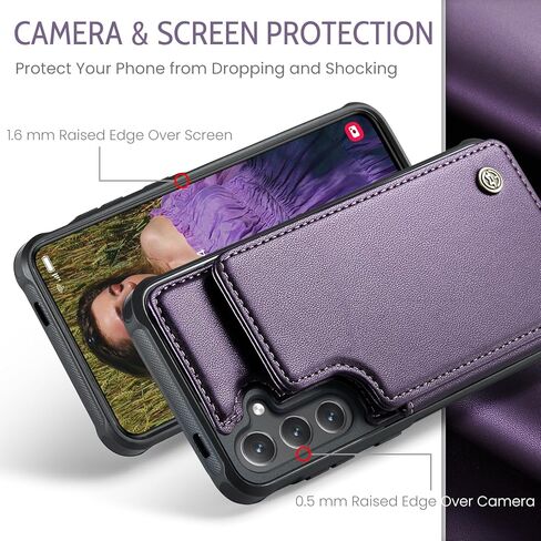 Kowauri for Samsung Galaxy S24 FE Case, PU Leather Wallet Case for Women Men with RFID Blocking Card Holder Slot Magnetic Closure Shockproof Protective Phone Cover for Samsung Galaxy S24 FE (Purple) in Saudi Arabia