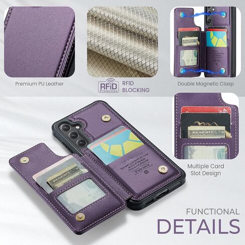 Kowauri for Samsung Galaxy S24 FE Case, PU Leather Wallet Case for Women Men with RFID Blocking Card Holder Slot Magnetic Closure Shockproof Protective Phone Cover for Samsung Galaxy S24 FE (Purple) in Saudi Arabia