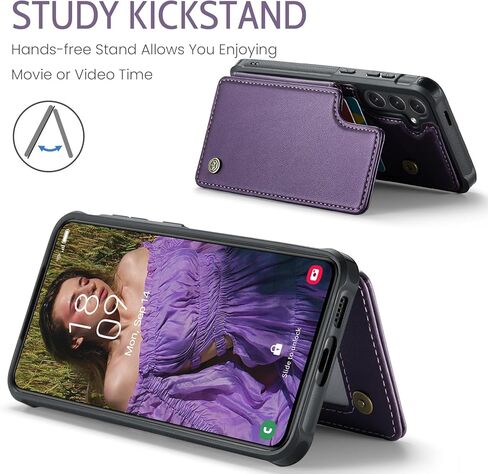 Kowauri for Samsung Galaxy S24 FE Case, PU Leather Wallet Case for Women Men with RFID Blocking Card Holder Slot Magnetic Closure Shockproof Protective Phone Cover for Samsung Galaxy S24 FE (Purple) in Saudi Arabia