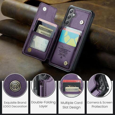 Kowauri for Samsung Galaxy S24 FE Case, PU Leather Wallet Case for Women Men with RFID Blocking Card Holder Slot Magnetic Closure Shockproof Protective Phone Cover for Samsung Galaxy S24 FE (Purple) in Saudi Arabia