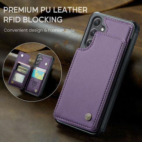 Kowauri for Samsung Galaxy S24 FE Case, PU Leather Wallet Case for Women Men with RFID Blocking Card Holder Slot Magnetic Closure Shockproof Protective Phone Cover for Samsung Galaxy S24 FE (Purple) in Saudi Arabia