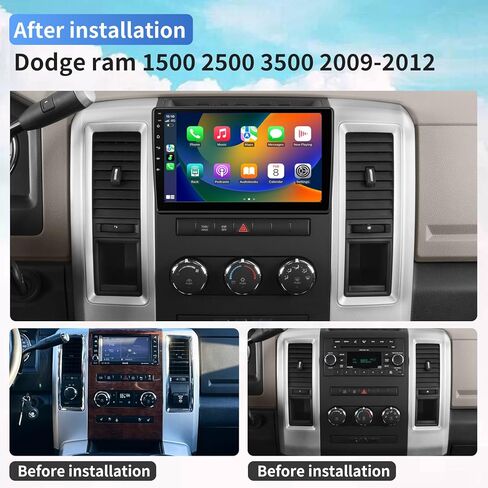 راديو السيارة لدودج رام 1500 2500 3500 2009 2010 2011 2012 استبدال راديو ستيريو ترقية Carplay اللاسلكي Android Auto HD شاشة تعمل باللمس AHD كاميرا احتياطية WiFi SWC DSP in Kuwait