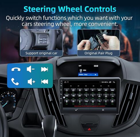 ستيريو راديو السيارة 8 Core 4G+64G لسيارة Ford Transit 2013-2019: Android 13 5G-WIFI 9 بوصة 1280*800 IPS وحدة رأس شاشة تعمل باللمس - Carplay Android Auto GPS Bluetooth AM FM Mirror Link Backup Camera SWC in Kuwait