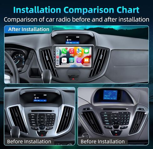 ستيريو راديو السيارة 8 Core 4G+64G لسيارة Ford Transit 2013-2019: Android 13 5G-WIFI 9 بوصة 1280*800 IPS وحدة رأس شاشة تعمل باللمس - Carplay Android Auto GPS Bluetooth AM FM Mirror Link Backup Camera SWC in Kuwait