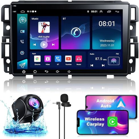 4G+64G Android 12 Car Stereo Radio for Chevy Silverado GMC Sierra Buick Enclave 2007-2012, 8" IPS Touch Screen Car Radio Build-in GPS Wireless CarPlay/Wired Android Auto, Backup Camera/DSP/SWC in Saudi Arabia