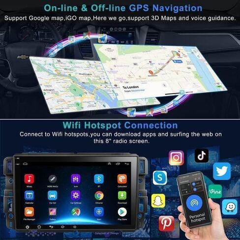 4G+64G Android 12 Car Stereo Radio for Chevy Silverado GMC Sierra Buick Enclave 2007-2012, 8" IPS Touch Screen Car Radio Build-in GPS Wireless CarPlay/Wired Android Auto, Backup Camera/DSP/SWC in Saudi Arabia