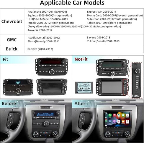 4G+64G Android 12 Car Stereo Radio for Chevy Silverado GMC Sierra Buick Enclave 2007-2012, 8" IPS Touch Screen Car Radio Build-in GPS Wireless CarPlay/Wired Android Auto, Backup Camera/DSP/SWC in Saudi Arabia
