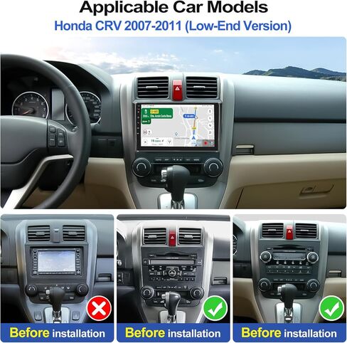 ستيريو سيارة 8-Core 4G+64G Android 13 لسيارة Honda CRV 2007-2011 مع Carplay اللاسلكي Android Auto 9 بوصة IPS شاشة لمس بلوتوث راديو السيارة مع DSP WiFi GPS Navigation Bluetooth 5.0 AHD كاميرا احتياطية in Saudi Arabia