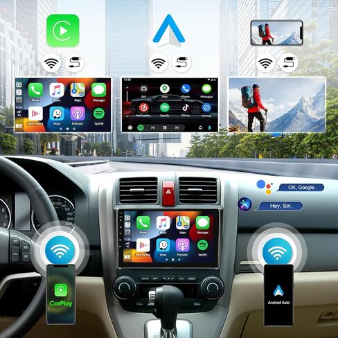 ستيريو سيارة 8-Core 4G+64G Android 13 لسيارة Honda CRV 2007-2011 مع Carplay اللاسلكي Android Auto 9 بوصة IPS شاشة لمس بلوتوث راديو السيارة مع DSP WiFi GPS Navigation Bluetooth 5.0 AHD كاميرا احتياطية in Saudi Arabia