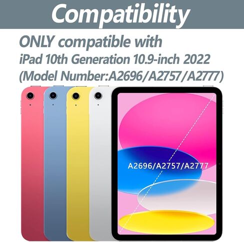 حافظة لوحة مفاتيح لجهاز iPad الجيل العاشر 2022 مقاس 10.9 بوصة - حافظة iPad الجيل العاشر مع لوحة مفاتيح - لوحة مفاتيح بلوتوث لاسلكية قابلة للفصل - غطاء فوليو ذكي مع حامل أقلام، أرجواني in Kuwait