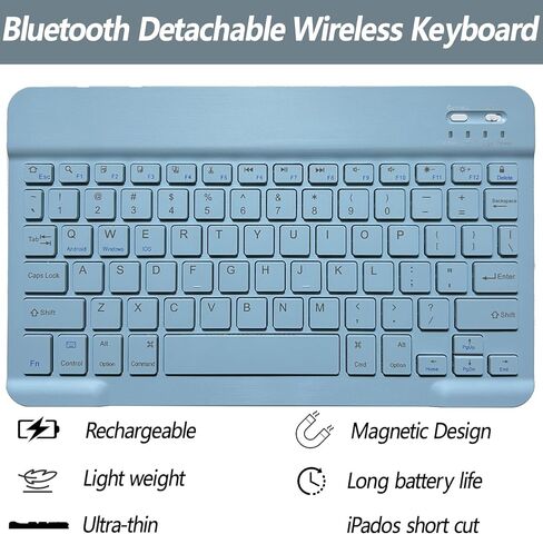 حافظة لوحة مفاتيح لجهاز iPad الجيل العاشر 2022 مقاس 10.9 بوصة - حافظة iPad الجيل العاشر مع لوحة مفاتيح - لوحة مفاتيح بلوتوث لاسلكية قابلة للفصل - غطاء فوليو ذكي مع حامل أقلام، أرجواني in Kuwait