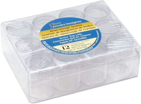 Darice Clear Bead Organizer Storage Case, Clear Bead Holder with 12 Small Containers, 6.25" x 4.75" x 2.08" in Saudi Arabia