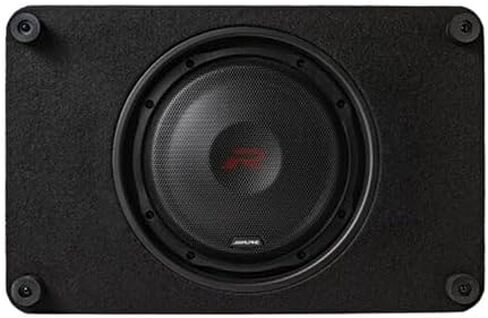 مجموعة Alpine R Series 10 بوصات - حاوية مضخم صوت واحدة من سلسلة R RS-SB10 ذات تحميل سطحي مع مضخم صوت Alpine S Series S-A60M in Saudi Arabia