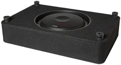 مجموعة Alpine R Series 10 بوصات - حاوية مضخم صوت واحدة من سلسلة R RS-SB10 ذات تحميل سطحي مع مضخم صوت Alpine S Series S-A60M in Saudi Arabia