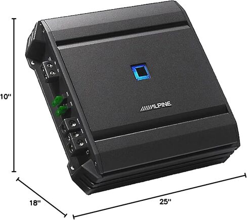 مجموعة Alpine R Series 10 بوصات - حاوية مضخم صوت واحدة من سلسلة R RS-SB10 ذات تحميل سطحي مع مضخم صوت Alpine S Series S-A60M in Saudi Arabia