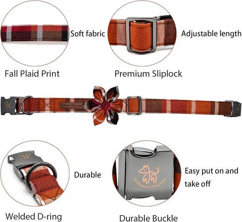 Elegant little tail Christmas Dog Collar, Female or Male Dog Collar Flower, Pet Collar Adjustable Dog Collars with Flower for Small Medium Large Dogs in Saudi Arabia