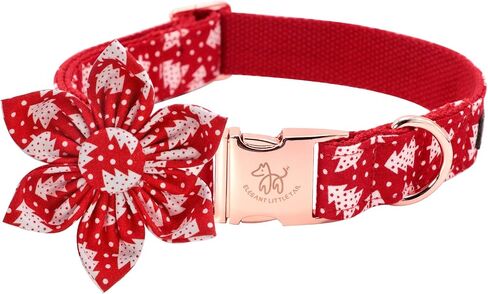 Elegant little tail Christmas Dog Collar, Female or Male Dog Collar Flower, Pet Collar Adjustable Dog Collars with Flower for Small Medium Large Dogs in Saudi Arabia