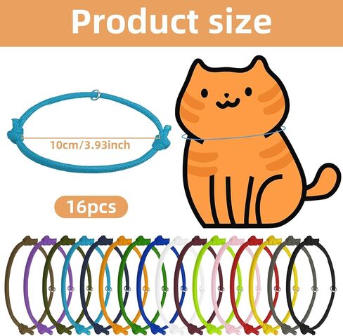 16PCS Puppy Collars Whelping Collars for Puppies, Adjustable Puppy ID Newborn Puppy Collars, Puppy Litter Collars for Small Puppies/Tiny Kitten/Baby Kitten/Newborn Puppy Collars for Small Dogs/Cats in Saudi Arabia