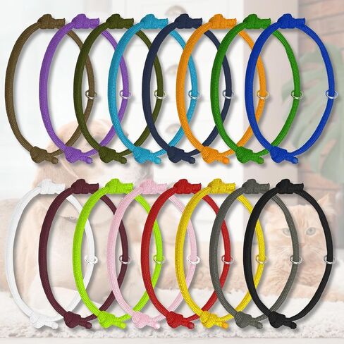 16PCS Puppy Collars Whelping Collars for Puppies, Adjustable Puppy ID Newborn Puppy Collars, Puppy Litter Collars for Small Puppies/Tiny Kitten/Baby Kitten/Newborn Puppy Collars for Small Dogs/Cats in Saudi Arabia