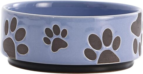 Bico Cute Dog Face Pink Ceramic 26oz Pet Bowl, for Medium Size Dog, Puppy, Durable and Dishwasher Safe Stoneware in Kuwait