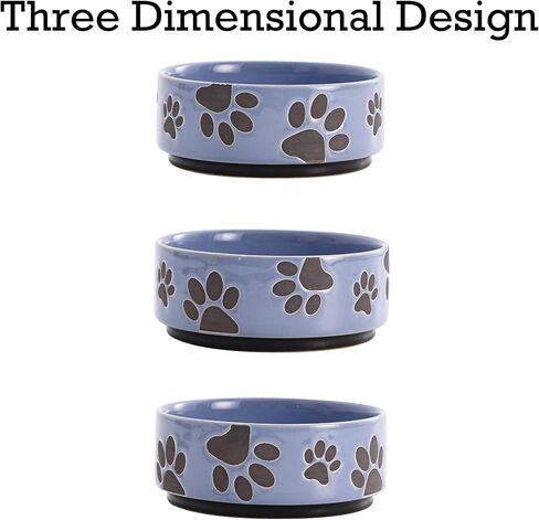 Bico Cute Dog Face Pink Ceramic 26oz Pet Bowl, for Medium Size Dog, Puppy, Durable and Dishwasher Safe Stoneware in Kuwait