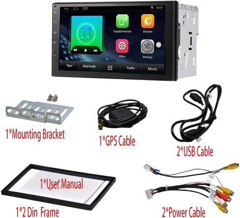 EZoneTronics Android Car Radio,Double Din Navigation Bluetooth Touch Screen Car Multimedia Radio Support Netflix,Mirror Link Play in Kuwait