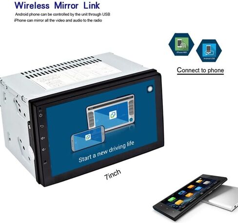 EZoneTronics Android Car Radio,Double Din Navigation Bluetooth Touch Screen Car Multimedia Radio Support Netflix,Mirror Link Play in Kuwait