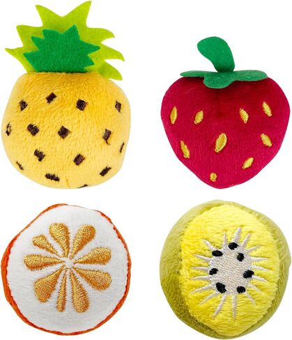 Catnip Matatabi Silvervine Toys for Cats & Kittens,Cat Toys for Indoor Cats，Cat Kicker Toy（Fruit*4） in Saudi Arabia
