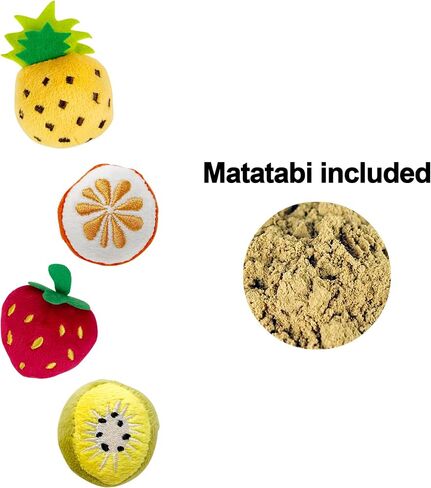 Catnip Matatabi Silvervine Toys for Cats & Kittens,Cat Toys for Indoor Cats，Cat Kicker Toy（Fruit*4） in Saudi Arabia