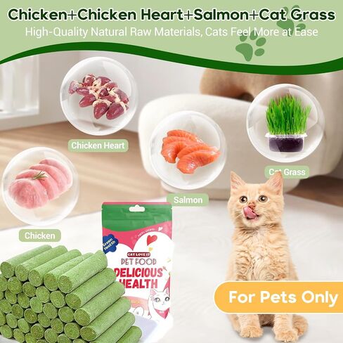 Cat Grass Teething Stick,Natural Cat Grass Sticks,Cat Grass Chew Sticks,Cat Grass Teething Stick for Indoor Cats,Edible Cat Chew Toys for Teeth Cleaning and Hairball Removal in Saudi Arabia