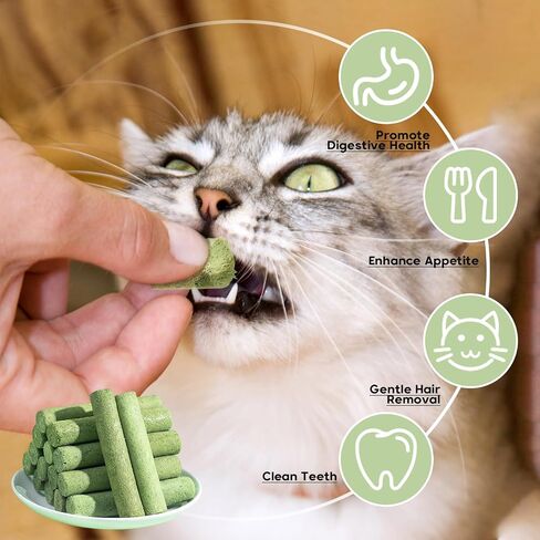 Cat Grass Teething Stick,Natural Cat Grass Sticks,Cat Grass Chew Sticks,Cat Grass Teething Stick for Indoor Cats,Edible Cat Chew Toys for Teeth Cleaning and Hairball Removal in Saudi Arabia