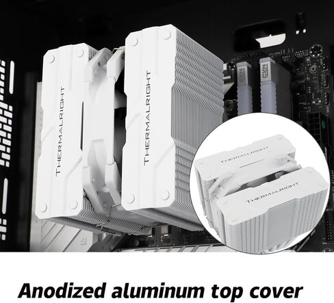 Peerless Assassin 120 Mini White CPU Cooler, 6 Heat Pipes Cooling, PC Dual Towers Cooling, 135mm High Computer CPU Cooling for AMD:AM4 AM5/Intel LGA 1700/1851/1150/1151/1200/2011 in Saudi Arabia