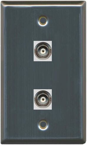 RiteAV - 2 Port BNC Wall Plate - Bracket Included in Kuwait