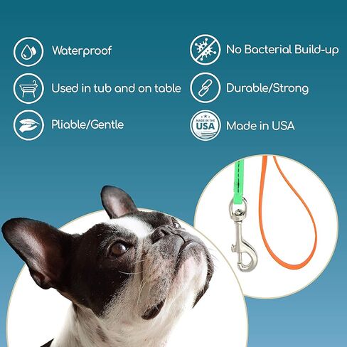 Jelly Pet Grooming Loop for Dogs, Groomers Helper, BioThane Material is Easy to Clean, Waterproof & Durable Noose Loop, Fits most Pet Grooming Tubs/Tables/ 3/8" x 24" W/Ring Purple in Kuwait
