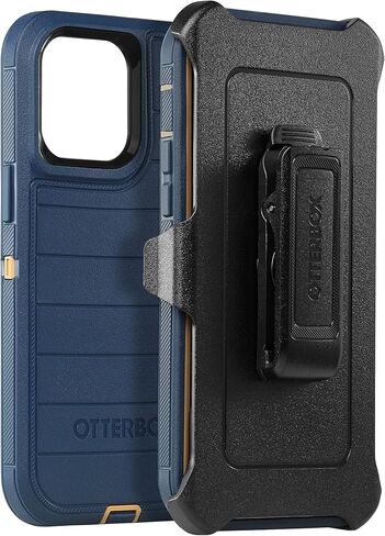 OtterBox Defender Pro Series Screenless Edition Case and Holster for iPhone 14 Pro Max (ONLY) (Blue Suede Shoes) in Saudi Arabia