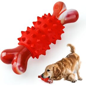 Dog Toys for Aggressive Chewers, Tough Indestructible Dog Chew Toys, Durable Nylon & Rubber Dog Toys for Large Medium Breed, Interactive Dog Toy for Teething, Bone Shape