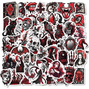 100Pcs Gothic Stickers Pack, Graffiti Skull Decals Stickers for Laptop Journal Skateboard Water Bottle Computer Motorcycle, Waterproof Vinyl Horror Stickers for Teens Adults