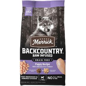 Merrick Backcountry Grain Free Dry Puppy Dog Food, Kibble with Freeze Dried Raw Pieces, Chicken Recipe - 10.0 Lb. Bag