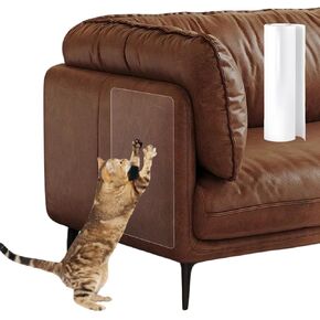 Cat Scratch Furniture Protector - Couch Protector from Cat Claws, Anti-Scratch Leather Sofas Protection, Easy to Remove & No Trace, 7.9" x 196.8"