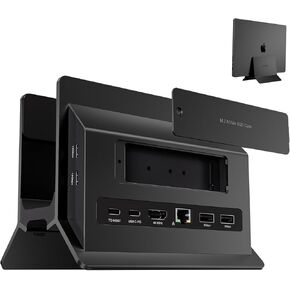 Vertical USB C Docking Station for MacBook Pro/Air, Support M.2 SSD Expansion, 4K HDMI, 2 USB-C 10Gbps, 2 USB-A 5Gbps, RJ45, SD/TF, USB-C 100W PD Dock for Type-C Mac/Windows Laptops - Silver