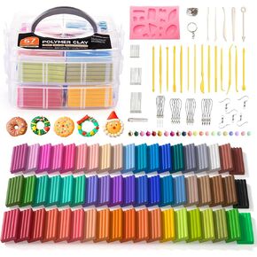 Polymer Clay, Shuttle Art 82 Colors Oven Bake Modeling Clay, Creative Clay Kit with 19 Clay Tools and 16 Kinds of Accessories, Non-Toxic, Non-Sticky, Ideal DIY Art Craft Clay Gift for Kids Adults