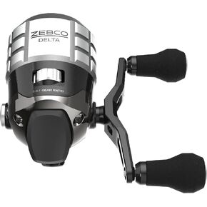 Zebco Delta Spincast Fishing Reel, Right or Left-Hand Retrieve, Dual Ceramic Pick-Up Pins, Pre-Spooled with Zebco Fishing Line, Braid Ready, Cool Gray
