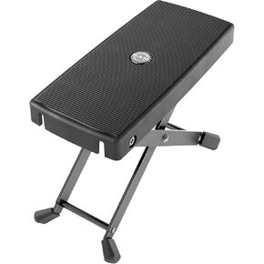 K&M Konig & Meyer 14670.014.55 Footrest | 6 Height Positions Sturdy Non-Skid Rubber Foot Pad for Classical, Acoustic, Electric Guitarists | Professional Grade for all Musicians - German Made - Black