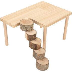 Tnfeeon Hamster Stand, Toys Small Pet Wooden with Pillars Rodent Ladder Bridge Climbing Chew Toy Cage Accessories for Hamster Squirrel Gerbil Chinchilla Bird