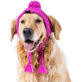 Canada Pooch Pom Pom Winter Dog Protection Hat - Knitted Warm Dog Beanie | Cozy Dog Cap with Tassel, Keeps Dogs Comfy on Cold Days, Breathable Ear Slits, Great for Dogs Charcoal/S