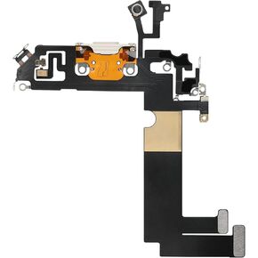 Charging Port Replacement for iPhone 12 Mini White Dock Connector Fix USB Charge Repair Headphone Jack Flex Cable Microphone Antenna Assembly for A2176, A2398, A2399, A2400