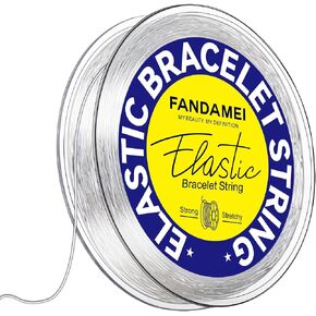 1mm Elastic Bracelet String Cord, FANDAMEI Crystal Stretch Bead Cord for Bracelets Jewelry Making, Clear Stretchy Elastic String for Beading, Transparent Thread for Bracelet Necklace Making in Saudi Arabia