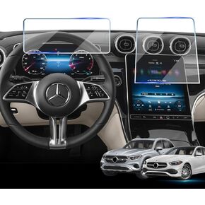 2 Pack Screen Protector For Benz C-class 2022-2024 & GLC 2023 2024,11.9" infotainment & 12.3" Instrument Cluster Tempered Glass Film For C300 GLC300 Accessories